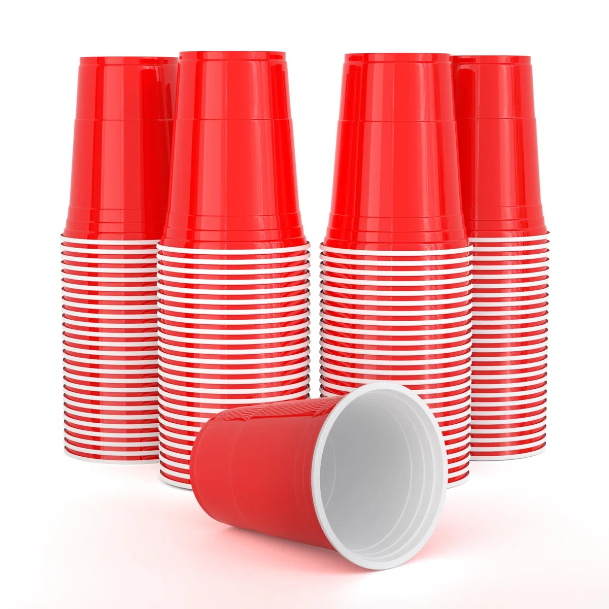 AOLUXLM Plastikbecher, Original American Red Cups 100 Stück Mehrweg Partybecher Set, Becher Plastik 473ml 16oz Getränkebecher für Party Geburtstag Hochzeit