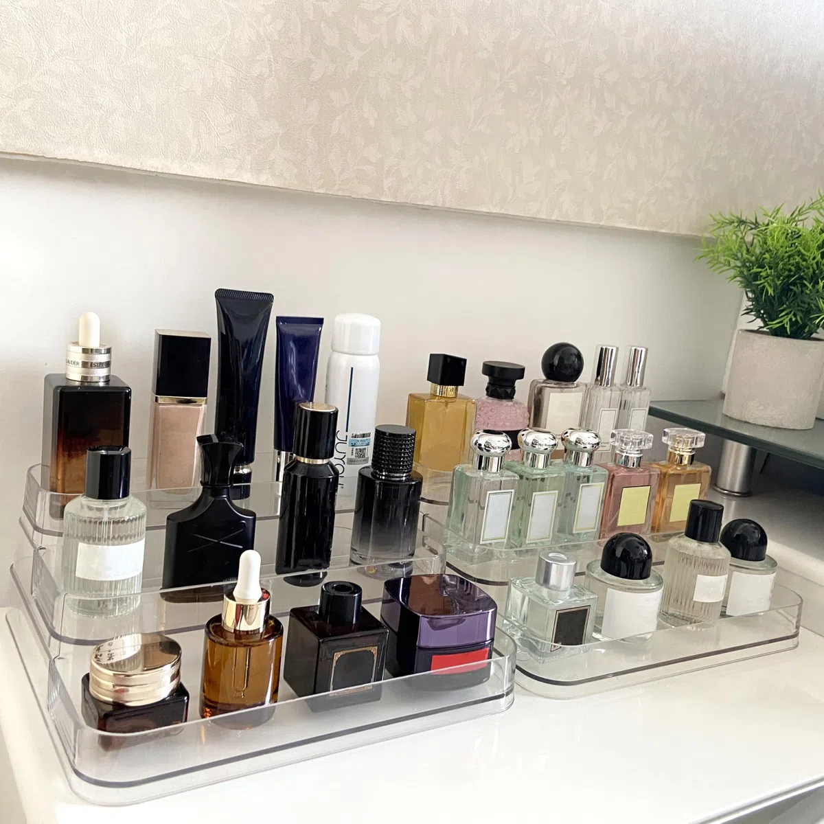 2 Stück 3-Stufig Display Ständer,kartenständer,gewürzregal,gewürz Organizer,Spice Rack,Acryl Display Ständer für Figuren,Schmuck,Cupcake,Lippenstift,Nagellack,Gewürz (3-Stufig)