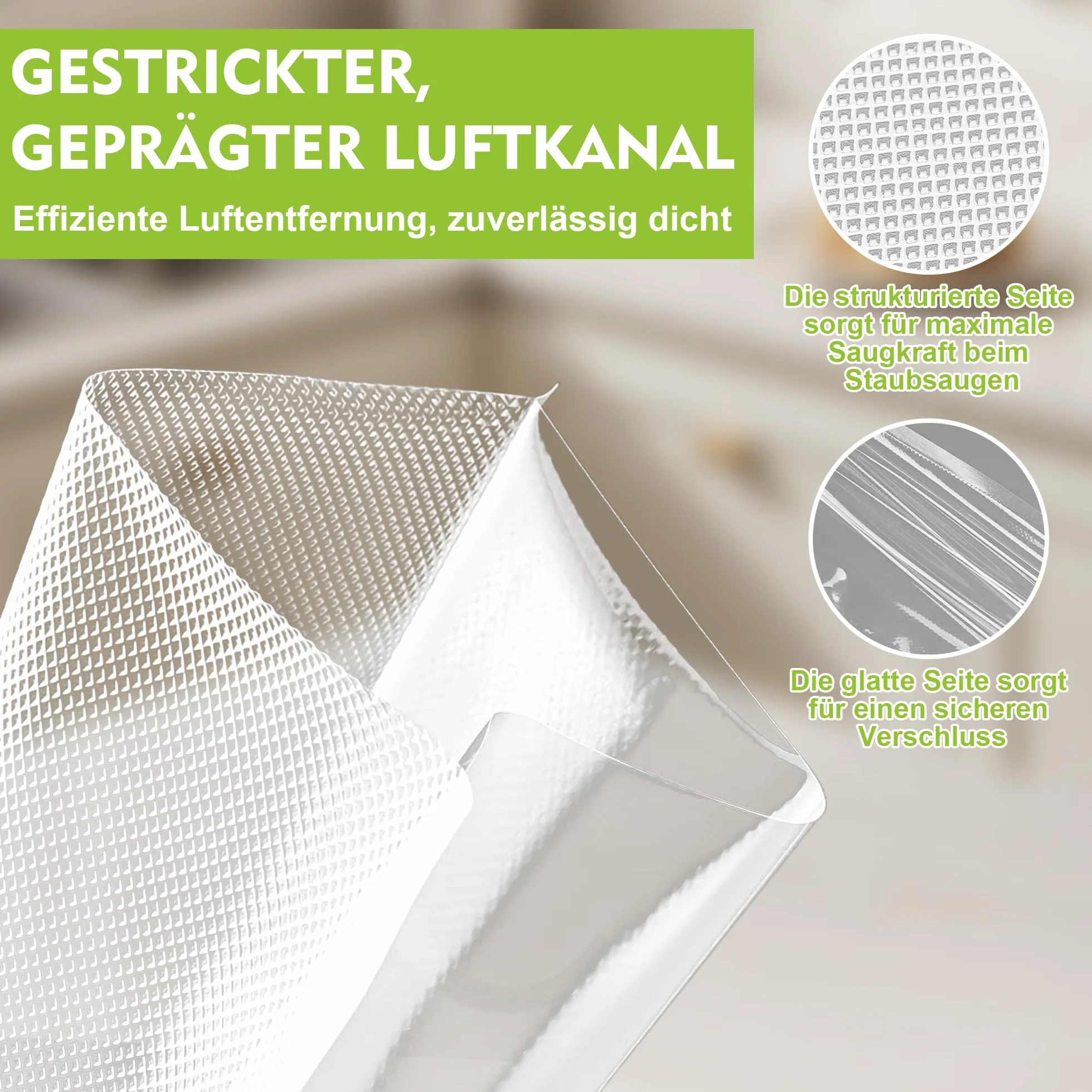 Vakuumierbeutel 100 Beutel 25x35cm, Vakuumbeutel für Alle Vakuumiergerät, Vakuumbeutel Lebensmittel, Sous Vide Gefrierbeutel, Geprägt