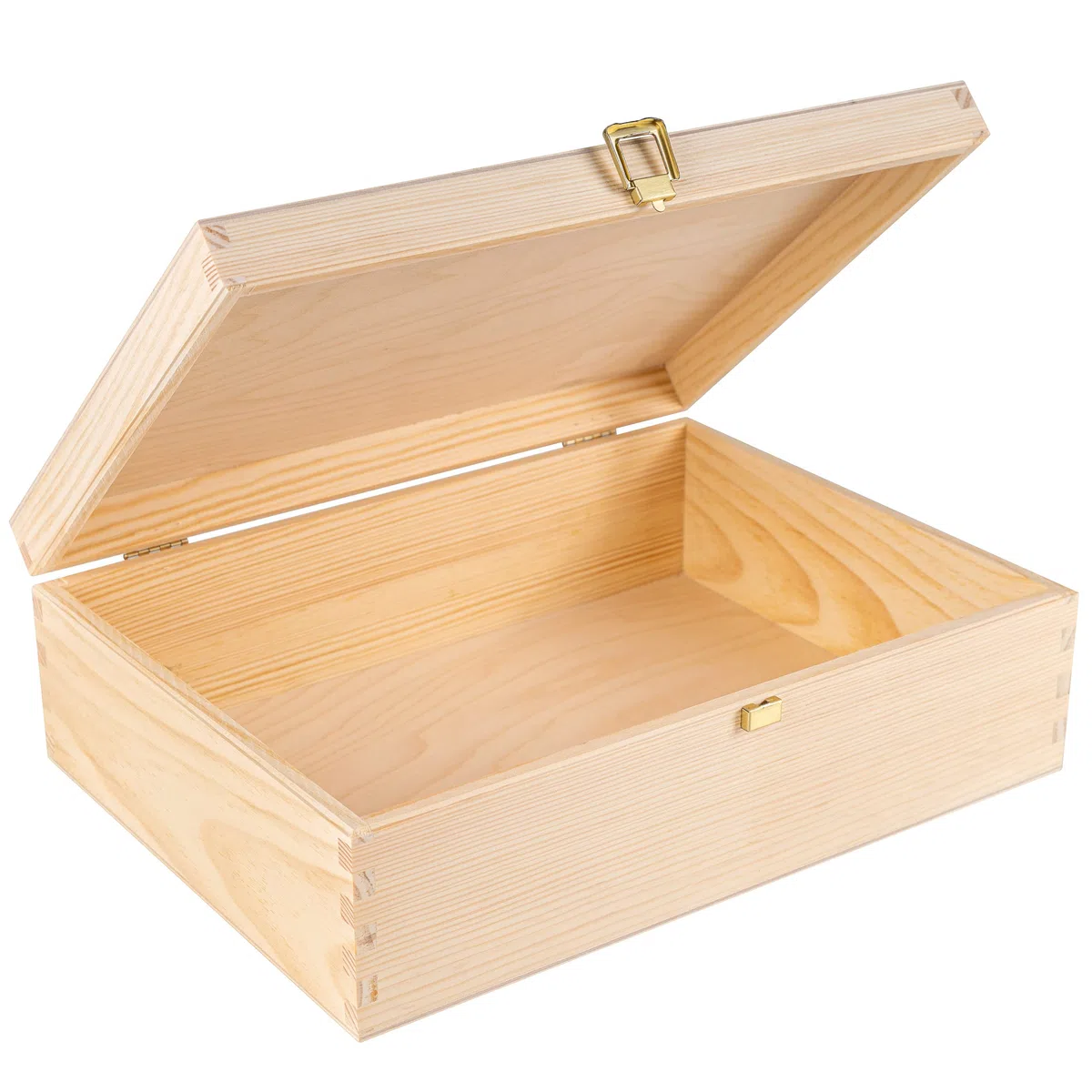Creative Deco A4 Holzkiste mit Deckel | 33,8 x 24,8 x 10 cm (+/- 1 cm) | Unlackierte Aufbewahrungs-Box | Große Schatulle | Große Holzbox Ideal zur Lagerung der Wertsachen, Spielzeugen und Werkzeugen