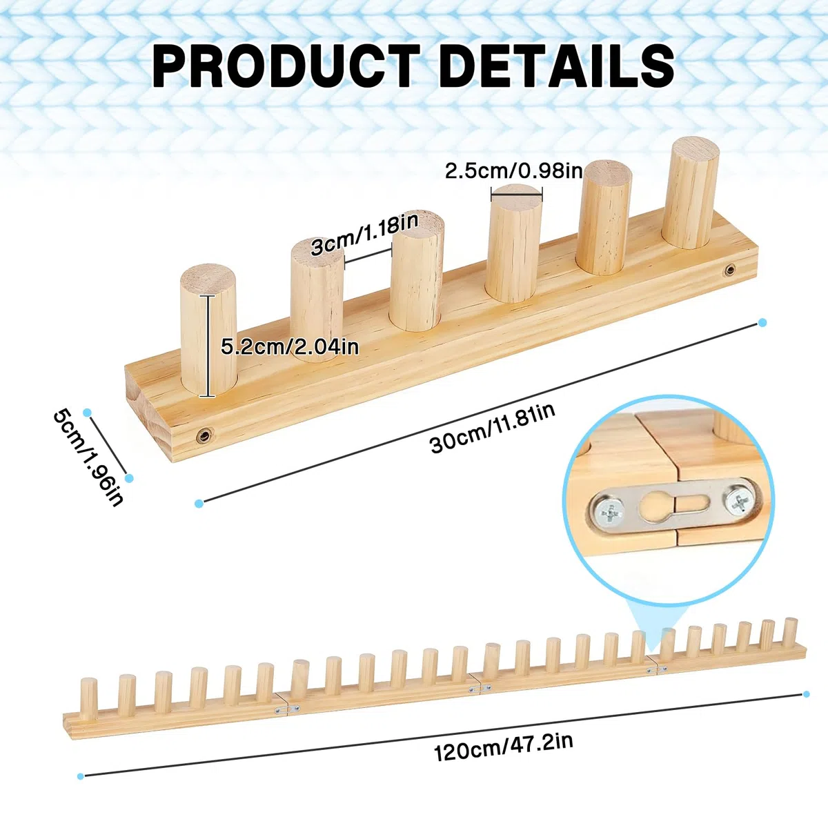 4 Stück Decken-Strickrahmen für Chunky Wolle, 47" Webstühle Für Grobe Decken, Grobe Strickdecke, Rahmenbrett Zum Stricken Von Handdecken, DIY-Webstuhlrahmen, Häkelrahmen für Deckens (120CM)