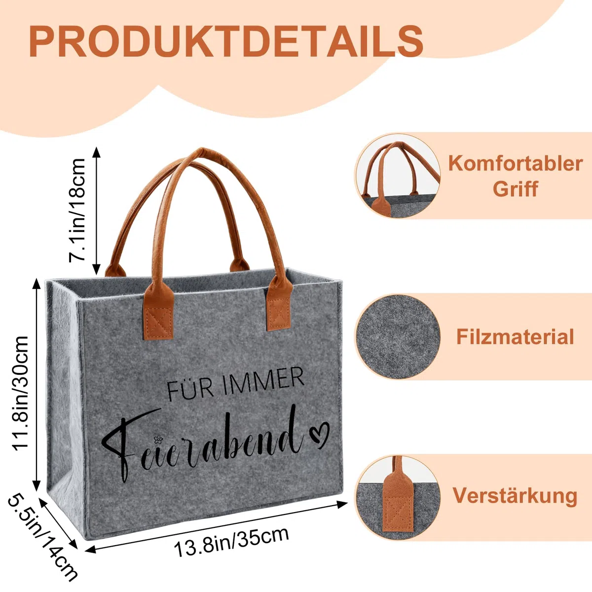 Ruhestand Geschenk Frau Mann Rentner Filztasche Renteneintritt Geschenk Tasche aus Filz, Rentnerin Filz Shopper Bag Tote Bag als Abschiedsgeschenke, Geschenke für Rentner zum Abschied Ruhestand