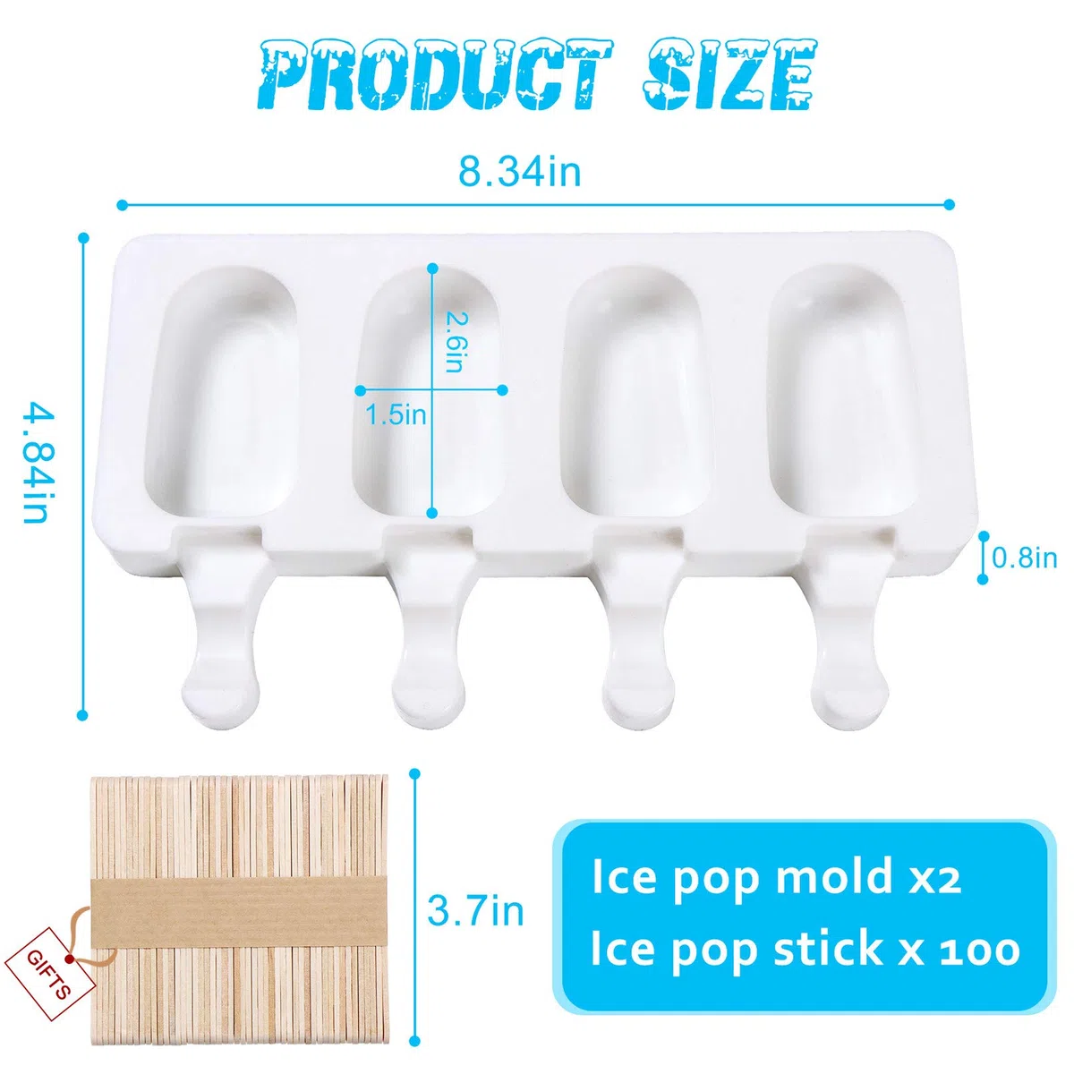 Eisformen Silikon Formen,Stieleisformen,BPA Frei Kuchen Eis am Stiel Backform, Popsicle Molds Set,Eiscreme form-Cake Pop Ice Lolly Mould Eis Selber Machen Dessertform