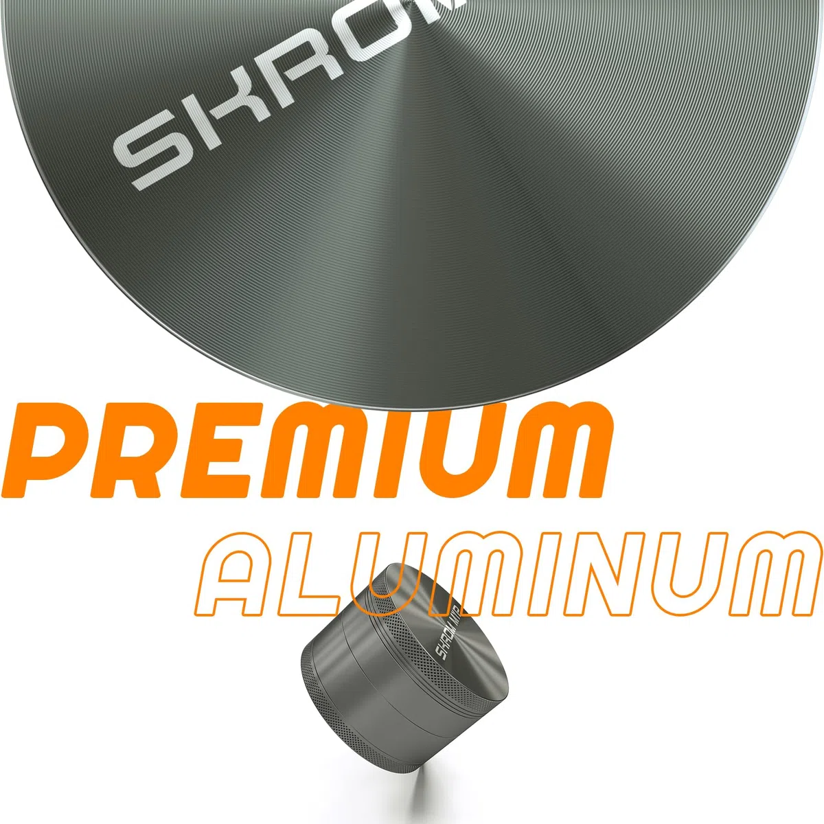 Grinder Crusher 4-Teiliges Set Ø 75 mm Große Größe Mühle Aluminiumlegierung mit Pollen Scraper für Spice Kräuter Gewürze Herb (Grau)