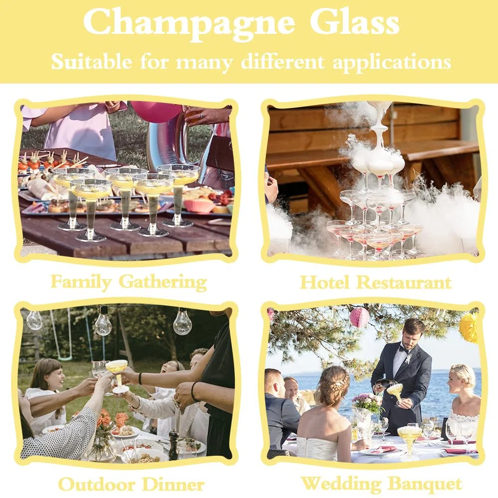 NAMIS Sektgläser Plastik 30 Stück Champagner Coupe 120ml Mehrweg Champagnerflöten aus Kunststoff für Hochzeit Party Picknicks Geburtstage (Transparent)