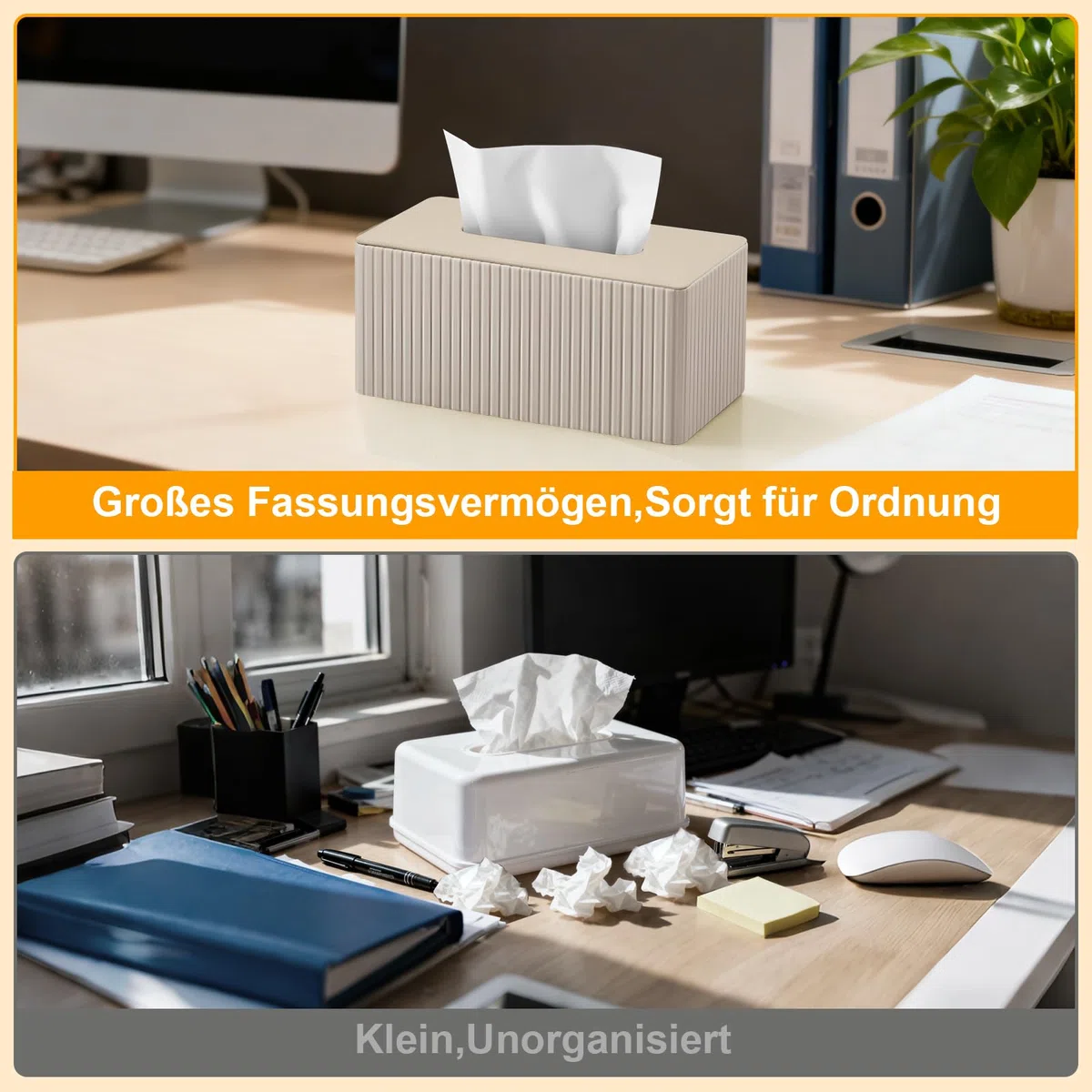 Kosmetiktücherbox Taschentuchbox aus PU Leder: Modern Taschentuchspender für Hausfrau Büroangestellter-Rechteckige Tissue Box mit Magnetabdeckung für Wohnzimmer Büro-Geschenke für Geburtstag(Milchtee)