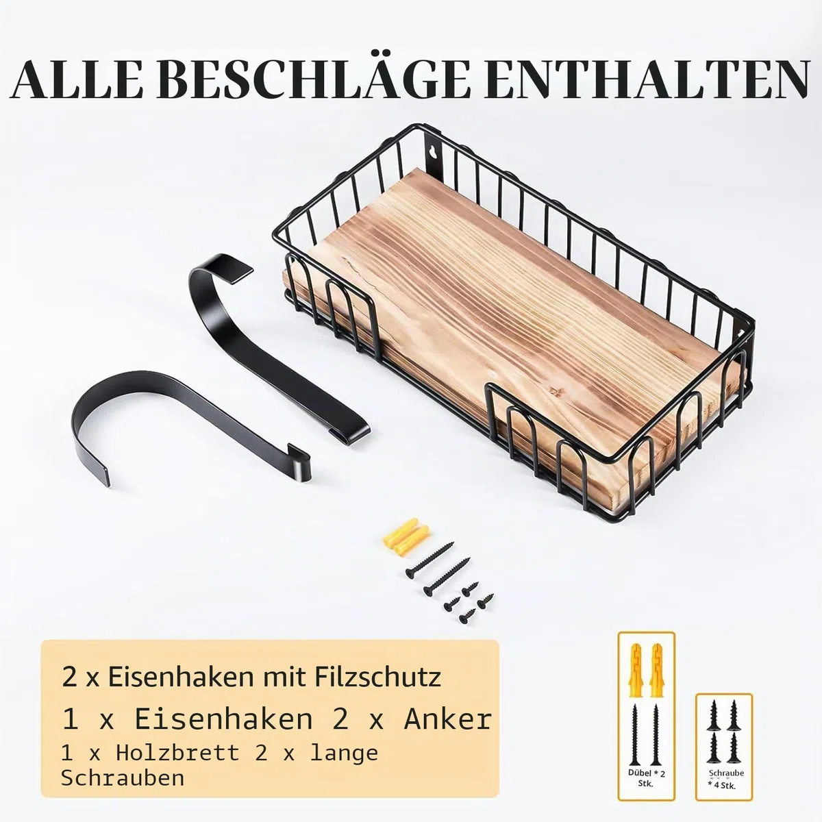 TJ.MOREE Bügelbrett Aufhänger, Metall-Wandhalterung für Bügeleisen und Bügelbrett, Dekoration und Aufbewahrung für die Waschküche mit großem Stauraum, Schwarz