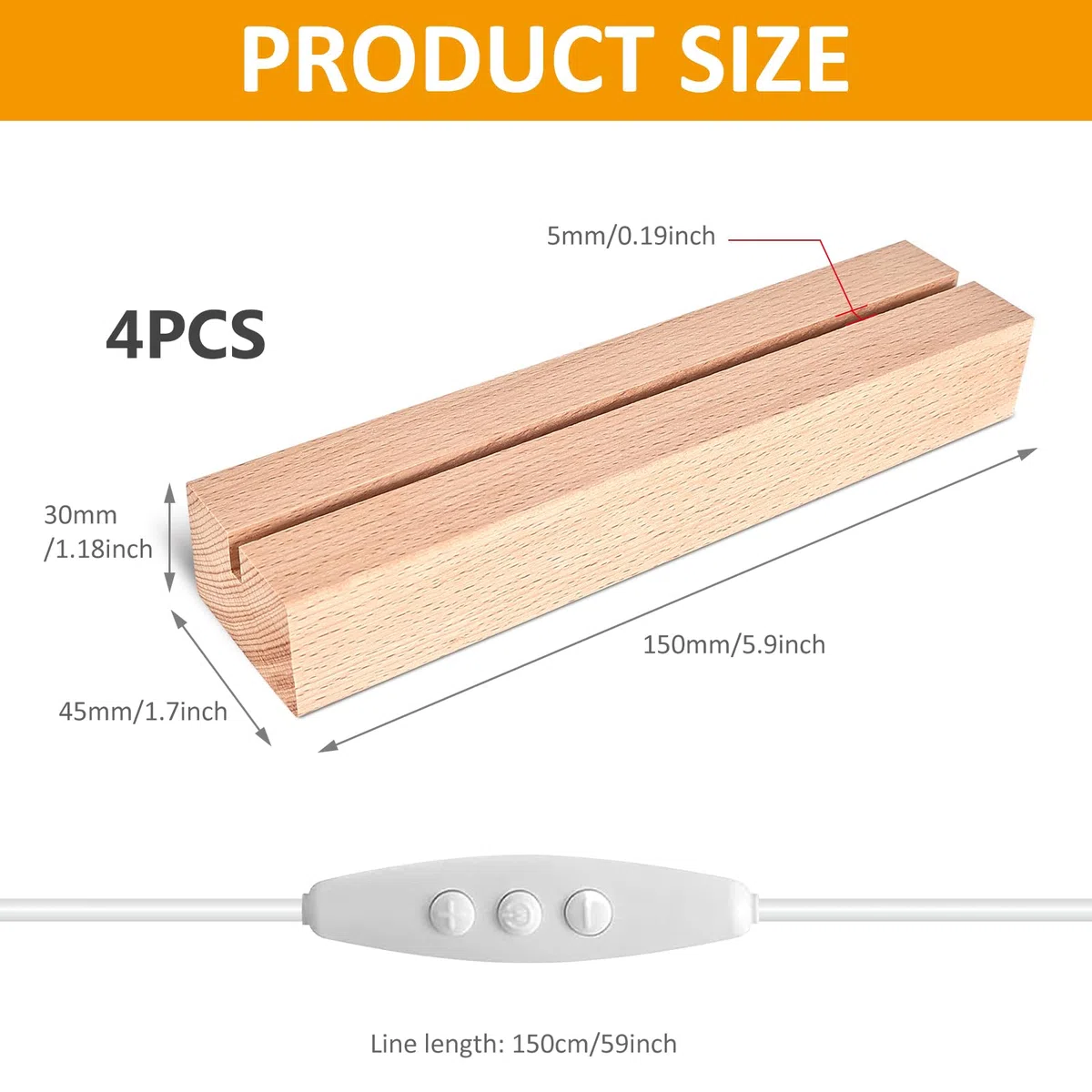 BORDEAG LED Sockel Holz, 4 Stück LED Lichter Display Basis, Lichtsockel Ständer USB, Rechteckige Beleuchteter Holzsockel, Desktop LED Leuchten Sockel Für Acrylplatten Kristallkunst Glasplatte-Bunt