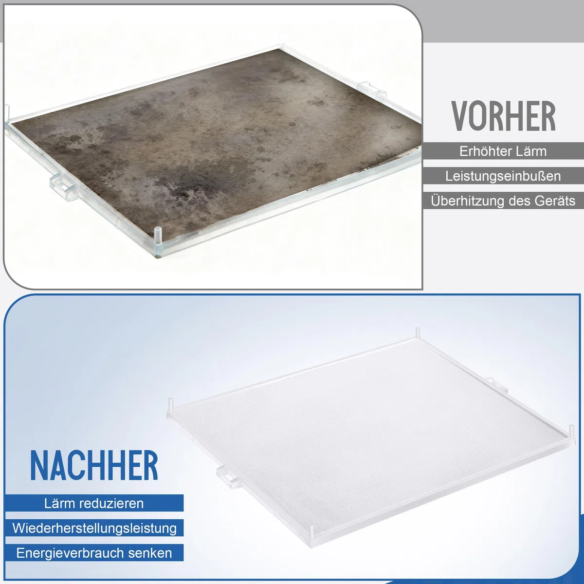 Enhon 2 Stück ErsatzLuftfilter Kompatibel mit Helios Badlüfter, Hohe Filterleistung Gegen Staub und Pollen, Kompatibel mit ELS Gebläseeinheit, Spülmaschinenfest, Easy Install