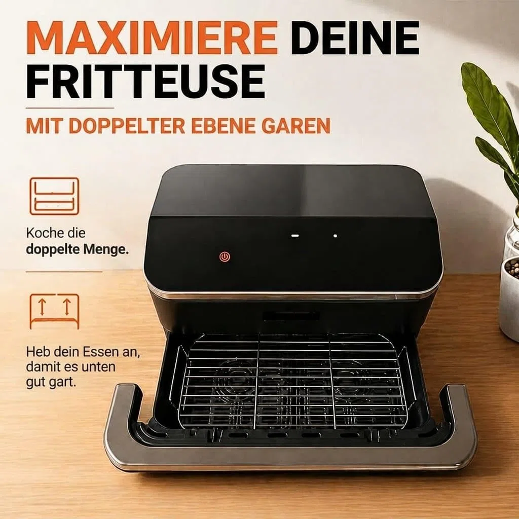 Gitter für Heißluftfritteuse kompatibel mit Ninja Foodi Flexdrawer Dual Air Fryer 10,4L/COSORI Dual Blaze TwinFry 10L Edelstahl S-304 Zubehör für Heißluftfritteuse Lebensmittelecht