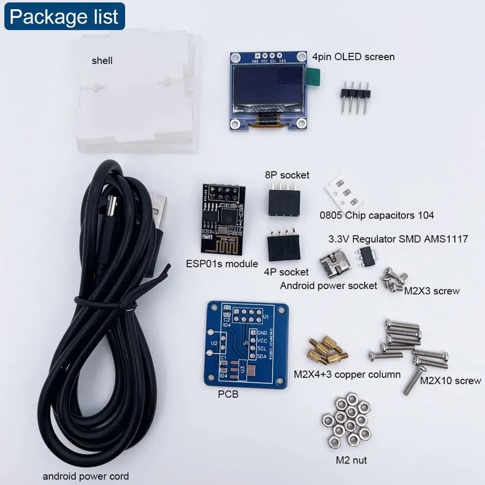 ESP8266 DIY Electronic Kit Mini Clock OLED Display mit DIY LöTprojekt