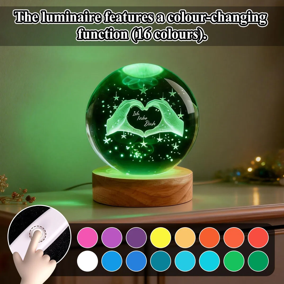 Kristallkugel freundin Geschenke,3D Kristallkugel Nachtlicht,Ich Liebe Dich Geschenke für Freundin Kristall Glaskugel Geburtstagsgeschenk für Frauen Freun-din Hochzeit Valentinstag Geschen-ke
