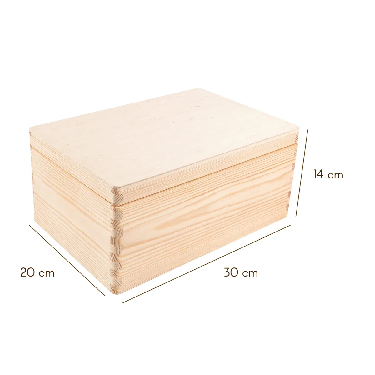 Creative Deco Holzkiste mit Deckel | 30 x 20 x 14 cm (+/-1cm) | Ostern Erinnerungsbox Baby Groß Holzbox mit Deckel Unlackiert Kasten | Für Dokumente, Wertsachen, Spielzeuge, Werkzeuge | ROH