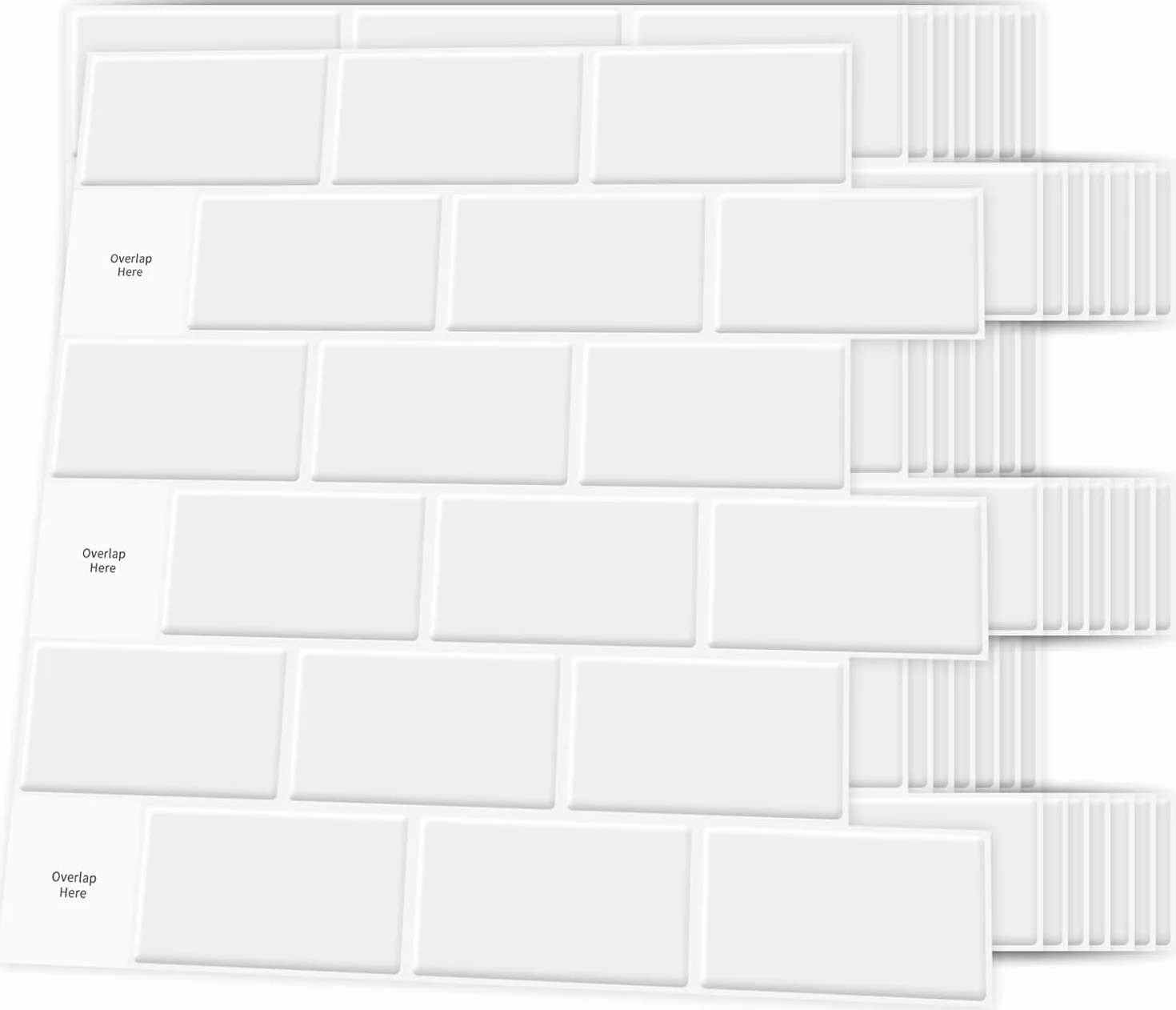 Art3d 10-Stück Fliesenaufkleber Klebefliesen Fliesenfolie Weiß Wandaufkleber Metro Fliesen Fliesendekor Selbstklebend Wandfliesen RV Küche Bad