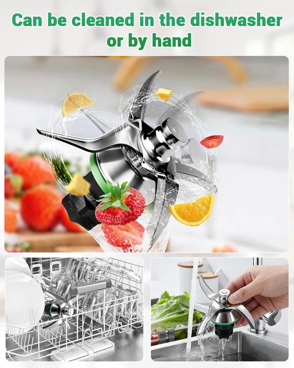 Ersatzmesser für Thermomix TM6, Hochwertiges Edelstahl Mixmesser, Perfekt für Zerkleinern, Rühren, Pürieren und Mixen von Zutaten, Küchenmaschine Zubehör, Einfach zu Reinigen und langlebig