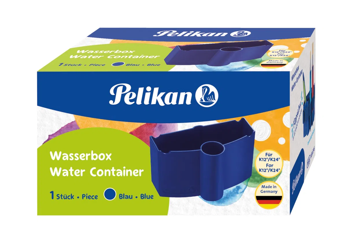 Pelikan Wasserbox 808246 für Deckfarbkasten Schul-Standard blau (Blau - Komplett-Set)