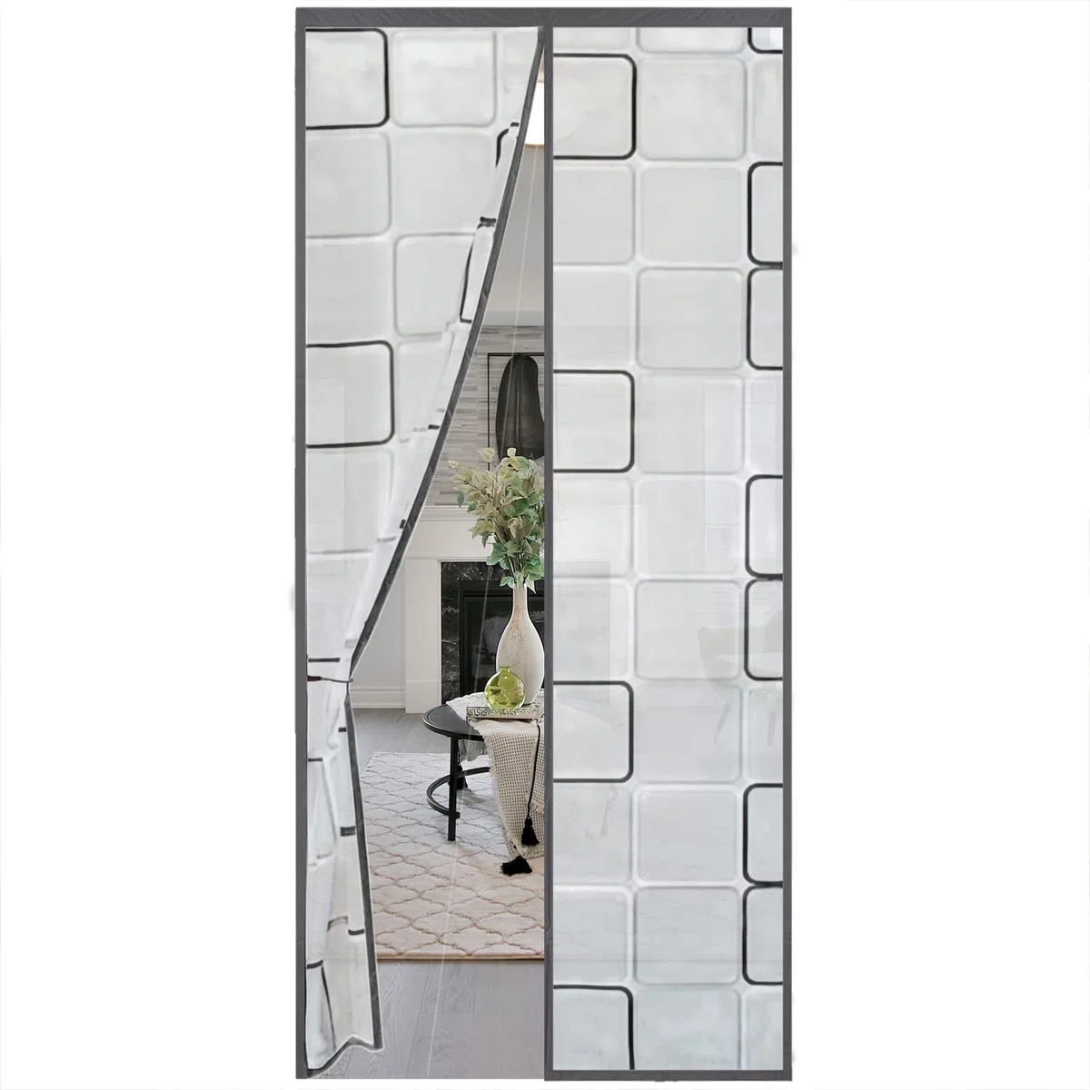 Magnet Wärmeschutzvorhang für Türen 90x220cm, Isolier Schutz Vorhang,Kälteschutz und Wärmeschutz im Winter, Ideal für die Nutzung von Klimaanlagen im Sommer, Kinderleichte Klebemontage Ohne Bohren