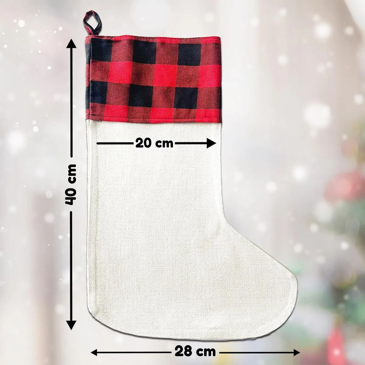 LIEBTASTISCH - Personalisierte Weihnachtssocken mit Tieren - 40cm x 30cm - Weihnachtsstrumpf zum Nikolaus oder Weihnachten - Namen - Geschenkbeutel - Nikolausstiefel zum Aufhängen (REH)