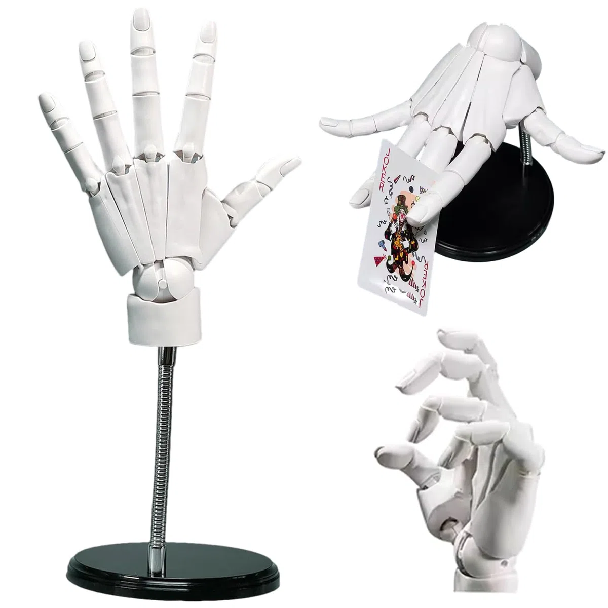 Gelenkhand 1:1 8x14 Zoll linkes Handmodell mit beweglichem Gelenk und Basis, DIY-freundliches PVC-Modell zum Zeichnen, Malen, Skizzieren, weißes Handmodell zum Zeichnen, Gliederhand