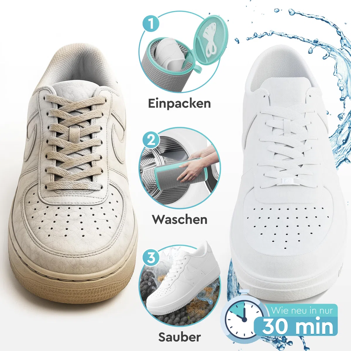 Schuhwaschbeutel Waschmaschine - 2 Stück - Wäschesack Schuhe - Waschbeutel Schuhe - Schuhbeutel Waschmaschine