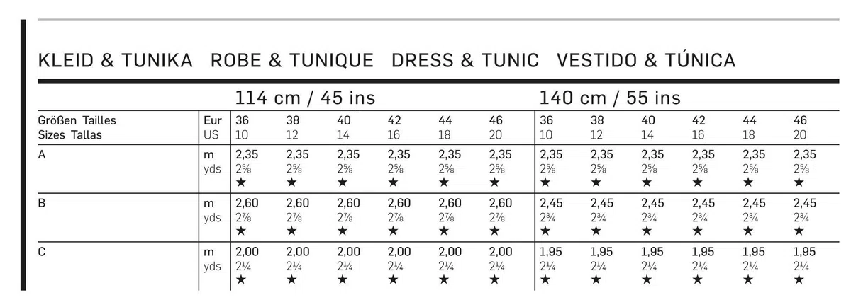 Burda Schnittmuster 7390 Kleid & Tunika Gr. 36-46
