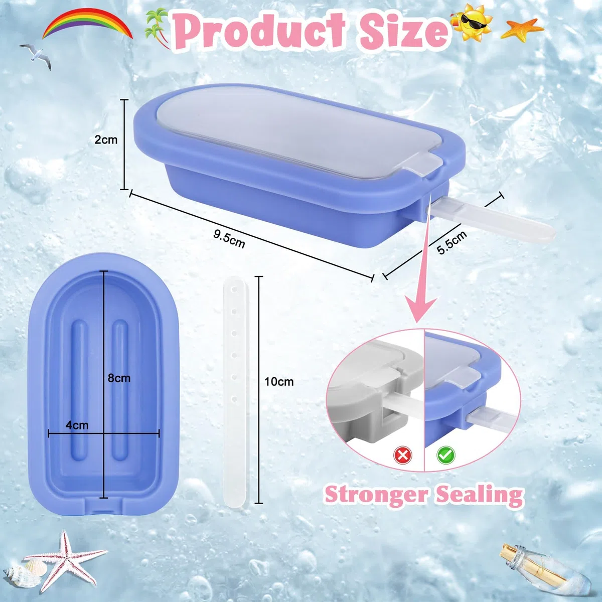 12 Stück Eisformen Silikon,Eisformen Eis Am Stiel Wiederverwendbar,Eis Am Stiel Form BPA Frei Rosa Grün Blau Gelb,DIY Popsicle Formen mit Deckel, Eiscreme Formen MEHRWEG