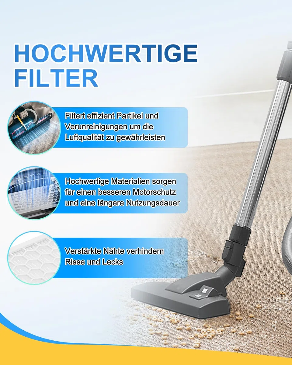 2 HEPA Airclean Plus 50 Filters für Miele Complete C3 Powerline, S8340 Staubsaugerfilter - Air Clean SF-HA 50 für Complete C2 C3 Compact C1 C2-2 Pack Staubsauger Ersatzteile Zubehör von KEEPOW