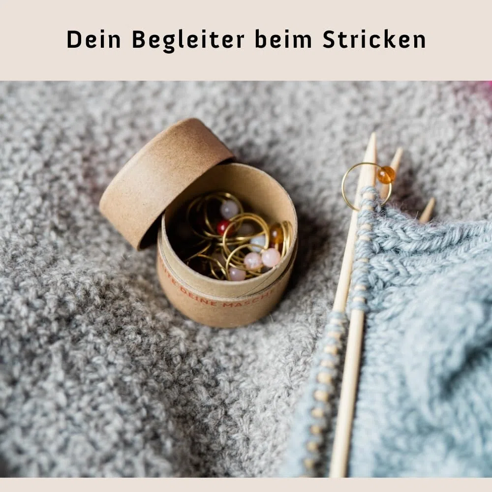 Hochwertiges Maschenmarkierer Set - 40 Metall Ringe in 5 Farben | Praktisches Strick- und Häkelzubehör, Maschenmarkierer Metall