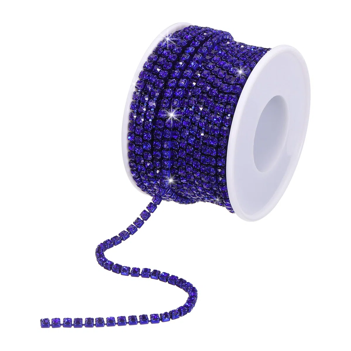 QUARKZMAN 10 Yard 2.5mm Kristall Strass Diamant Geschlossene Kette Trimmen Trimmklauen Becher Kette für Nähen Handwerk Basteln Schmuck Blau Juwelen Dunkel Blau Basis