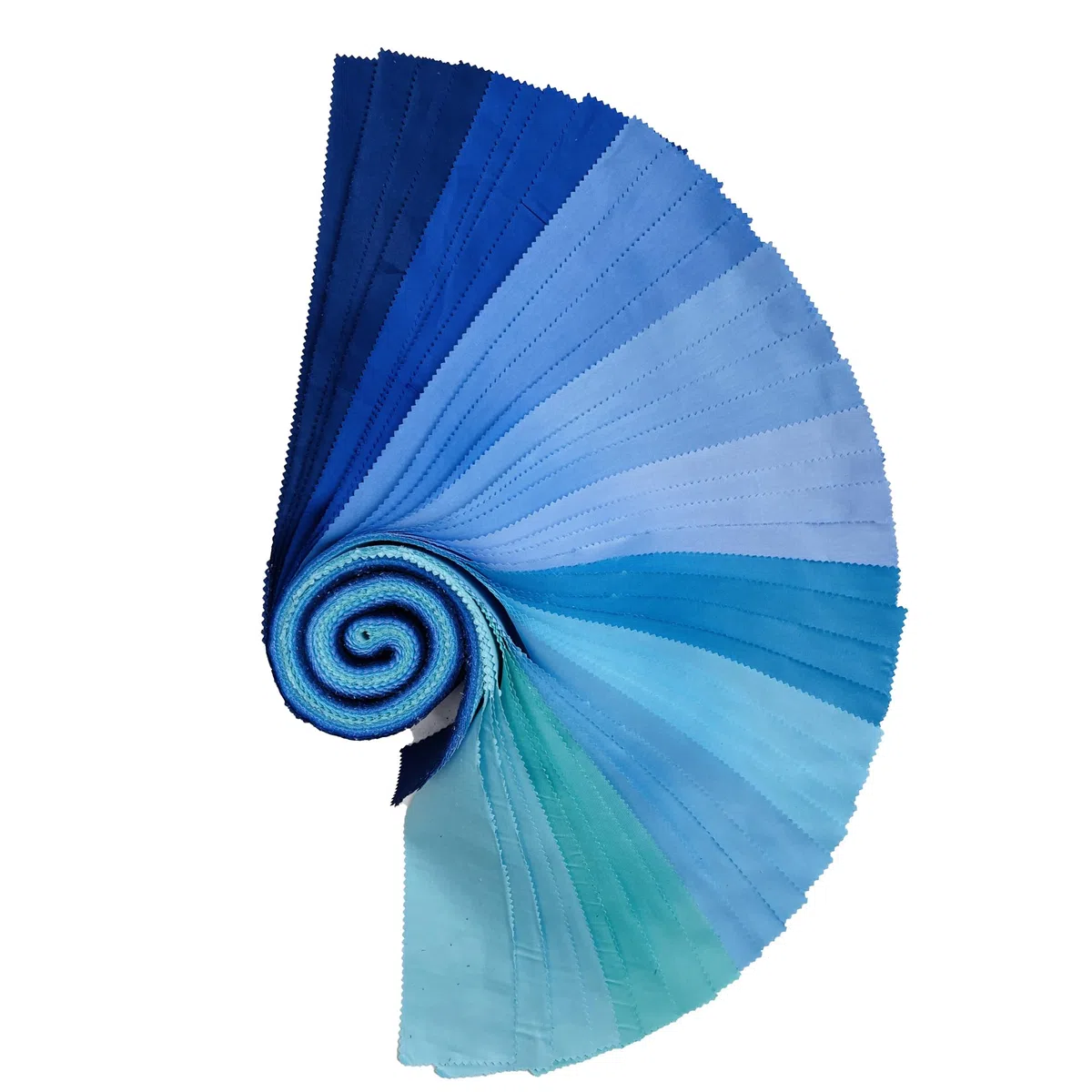 Jelly Rollstoff, 100% Baumwolle, Quiltstoff, 40 vorgeschnittene Streifen (6,3 x 111,8 cm) zum Quilten und Nähen, 10 verschiedene einfarbige Farben, einfarbig blau