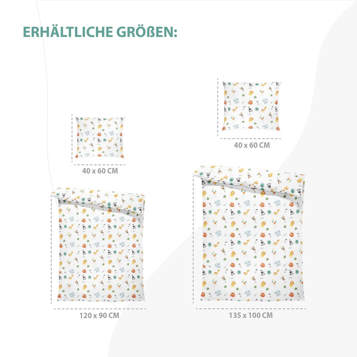 Kinderbettwäsche Baby Bettwäsche 90x120 cm aus Baumwolle - Kinder Set von Duvet Cover 90 x 120 und Kissenbezug 40x60 cm Junge und mädchen babybettwäsche bettbezug für Kleinkind Oeko-Tex