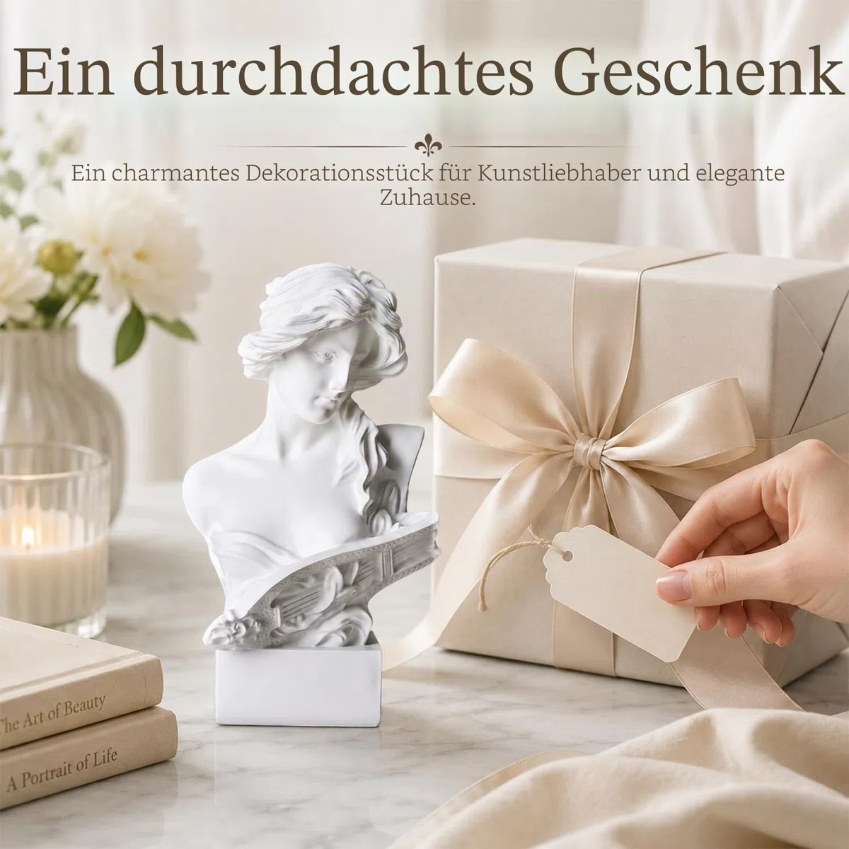 LCCCK 15.2 cm H Weiß Aphrodite Statue Skulptur, Harz Griechische Mythologie Büste Statue, für Kokette Raumdekoration, Dark Academia Raumdekoration, Bücherregale, Partition, Couchtisch Mittelstück