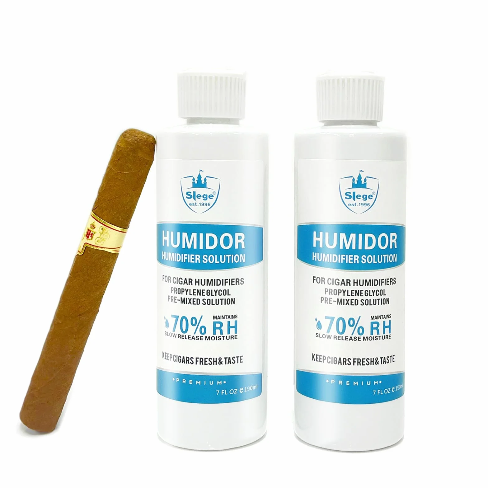 Humidor solution fur ZigarrenBefeuchter, Cigar Humidifier solution,Befeuchter solution fur Zigarren Humidor, Propylene Glycol Pre Mixed Flüssigkeit (7 Fl OZ) x 2 Bott