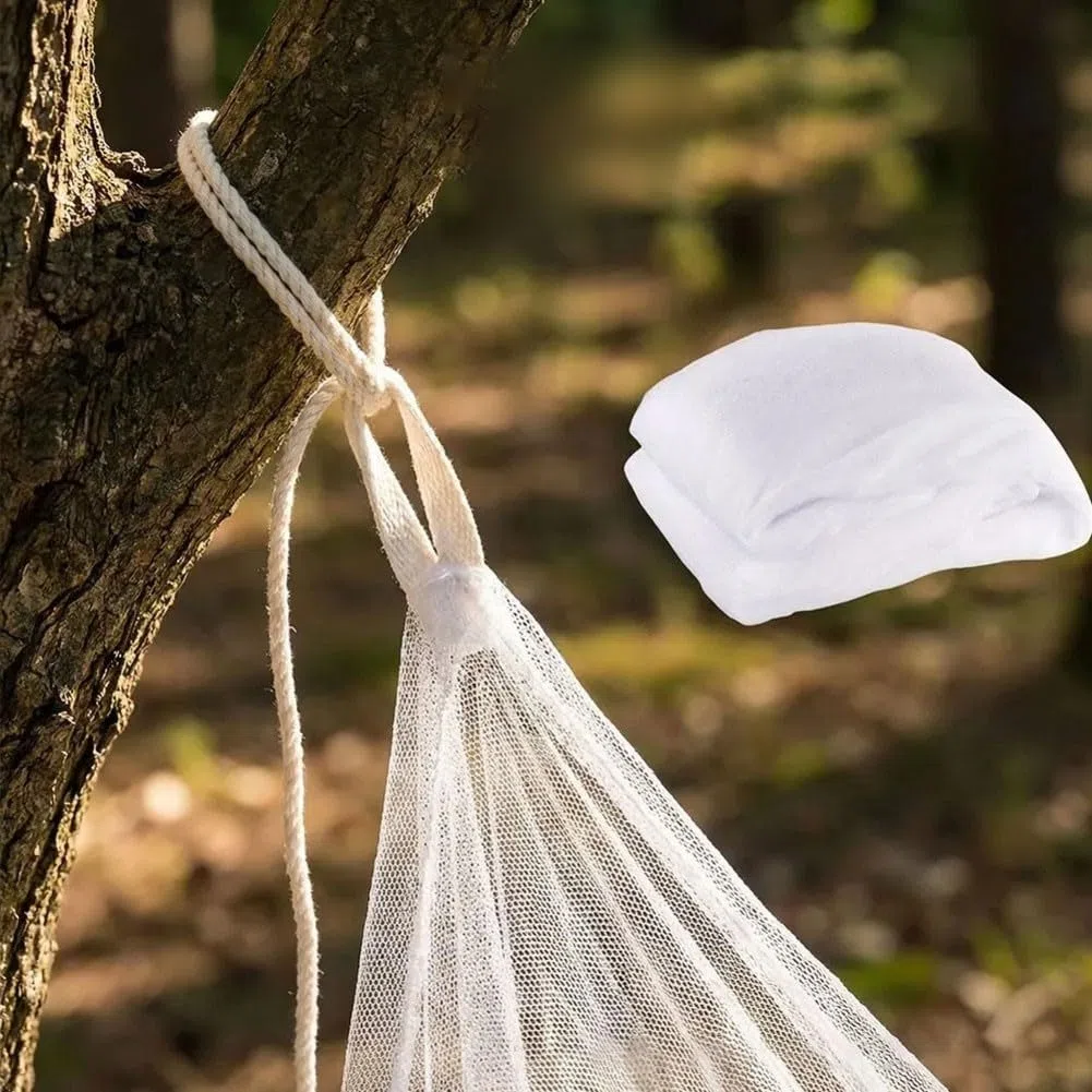 Quadratisches Bettnetz, 4 Ecken, Polyester-Netz für Insektenschutz, leicht, groß, Baldachin, für Outdoor, Camping, Reisen, passend für Doppelbett, Queen-Size-Bett, Weiß