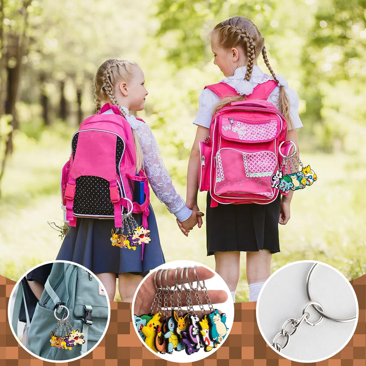 132 -teiliges Party Mitgebsel Set für Geburtstag – mit 100 Stickern, 10 Geschenktüten, 12 Schnapparmbändern & 10 Schlüsselanhängern