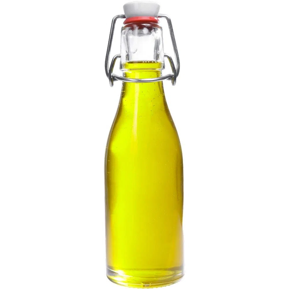 mikken 4 Glasflaschen mit Bügelverschluss 200 ml zum befüllen inkl. einem Einfülltrichter