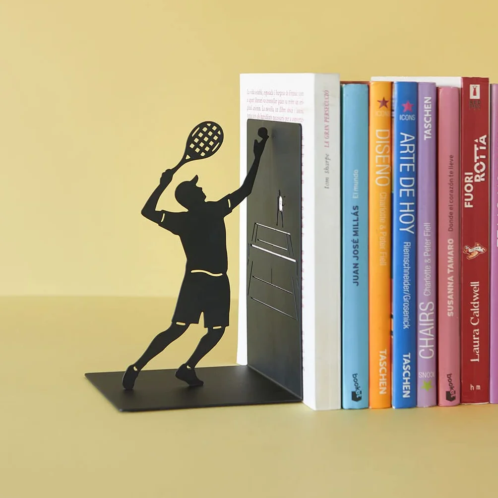 Balvi Bücherstütze Match Ball Farbe Schwarz Buchstütze für Ihre Bücher im Bücherregal in Form eines T