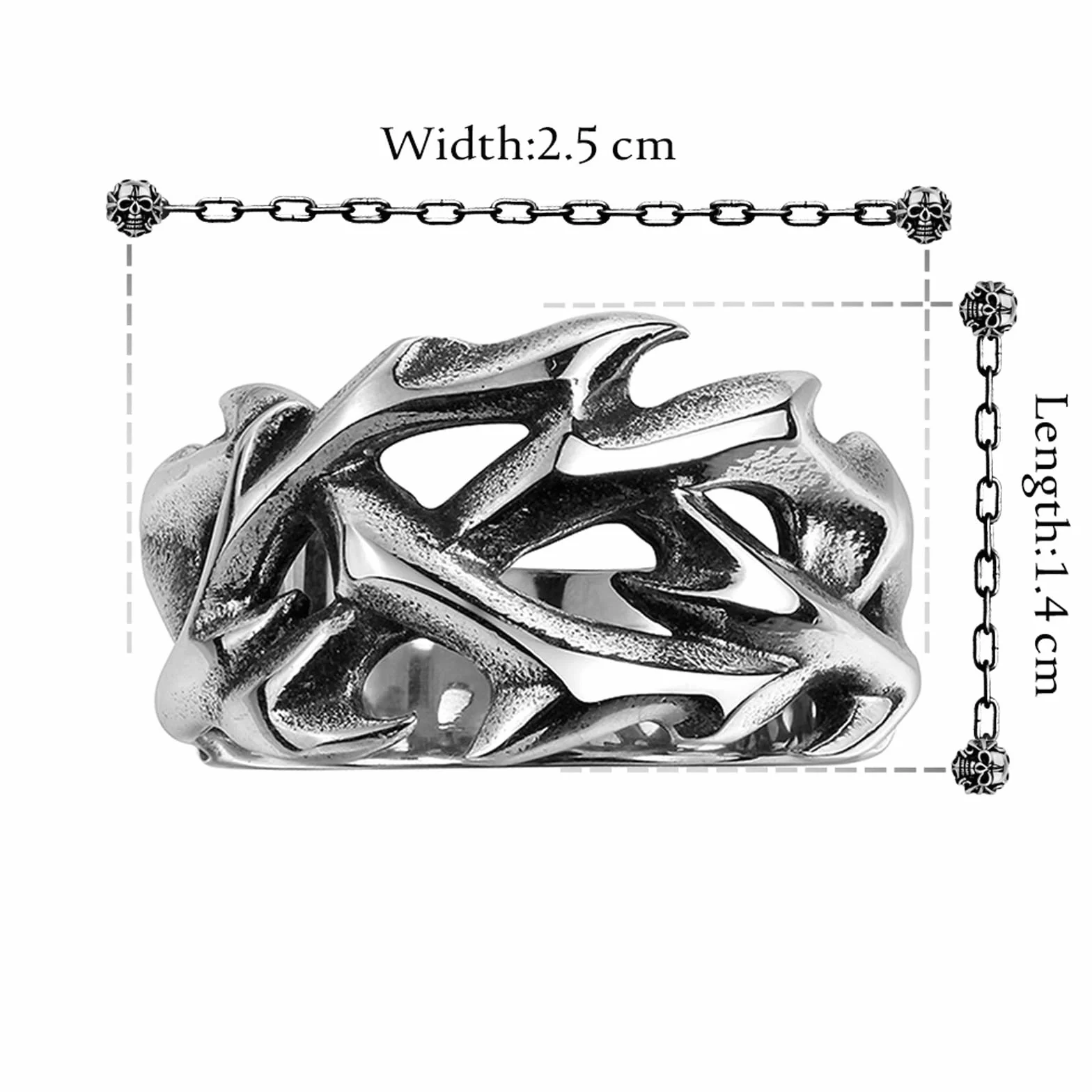 Vintage aushöhlen Design Edelstahl Dornen Herrenring Paar Ringe für Männer Frauen cooles nordisches Wikinger Schmuck Geschenk