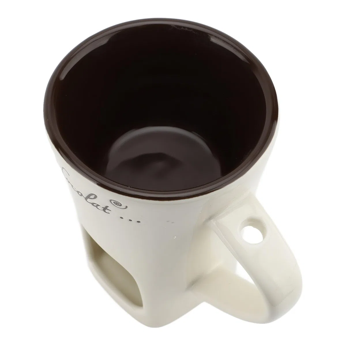 Schokoladenfondue Tasse Keramik Butterwärmer Topf mit Gabel Ideal für Küche Party Feiertage Weiß