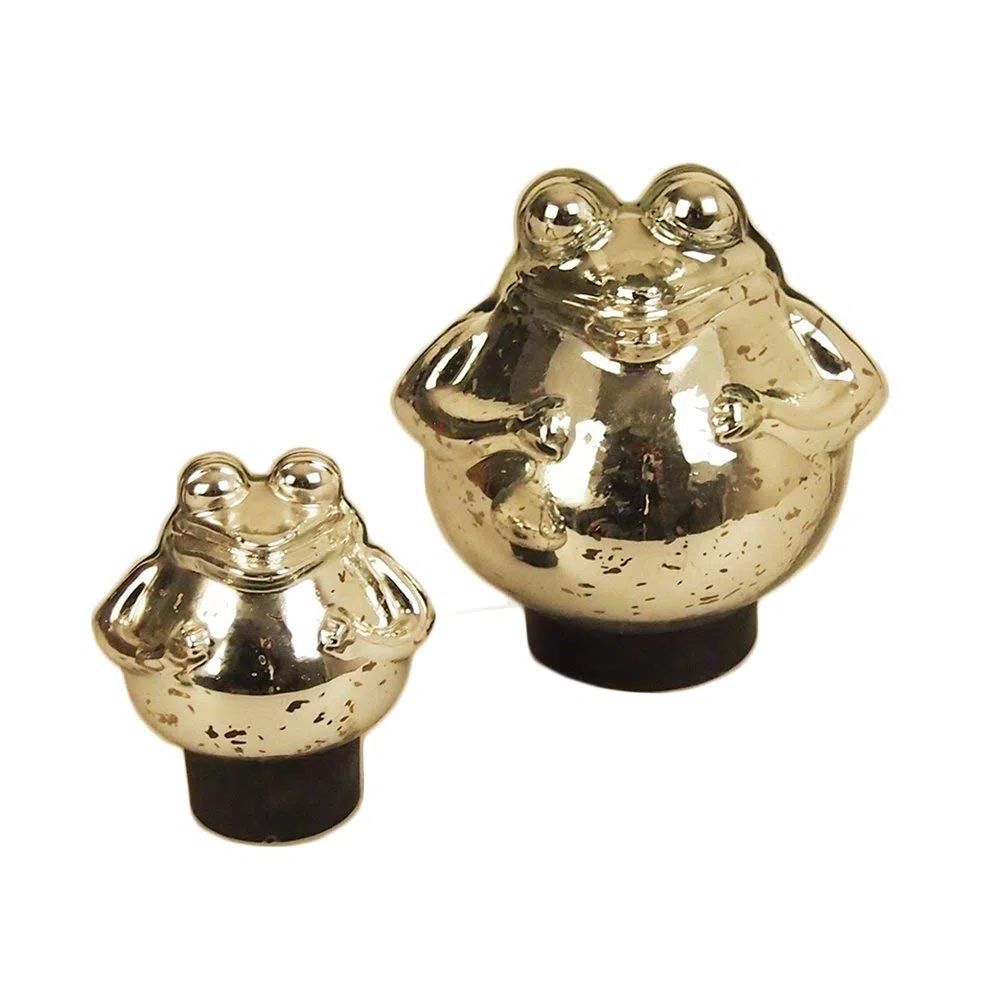 Bollweg Schwimm-Frosch klein Maße 9cm x 10cm in Silber/glänzend aus Glas