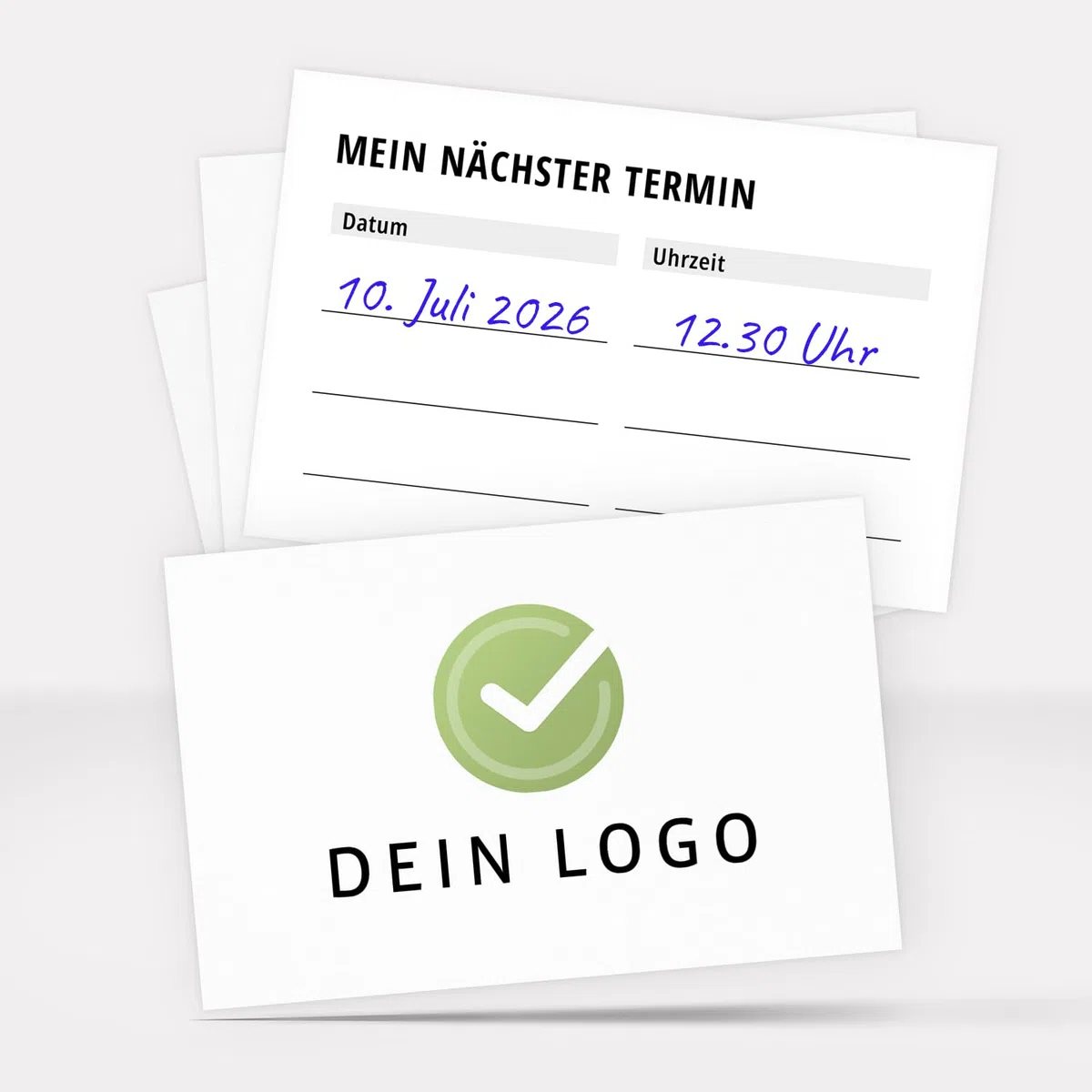 Einladungskarten Manufaktur Hamburg 100 Terminkarten für Kunden personalisiert mit Logo Foto oder Bild - Terminkärtchen statt Terminzettel für Termine für Arzt, Friseur, Krankengymnastik, Werkstatt