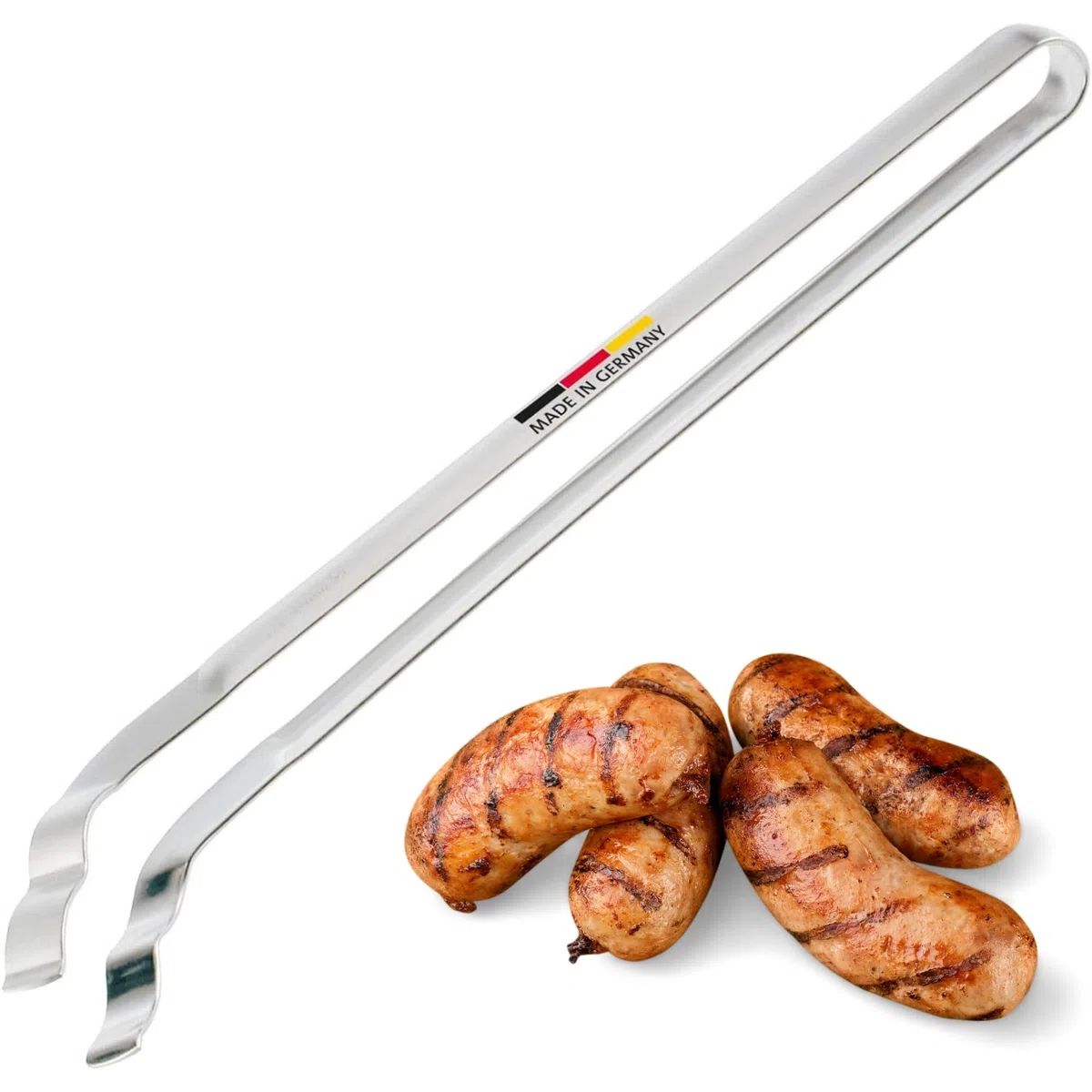 Westmark Grillzange gebogen, hochwertige Barbecuezange, spülmaschinengeeignet, rostfreier Edelstahl, Länge: 33,9 cm, Silber, 12742270