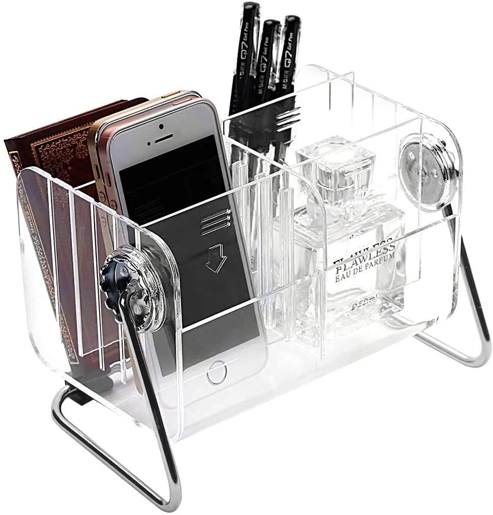 Voarge Fernbedienung Halter Organizer, 6 Slots Transparent Acryl-Fernbedienung Halter Box, TV Klimaanlage Fernbedienungshalter Aufbewahrungsbox Tischhalter Aufbewahrungs Kasten