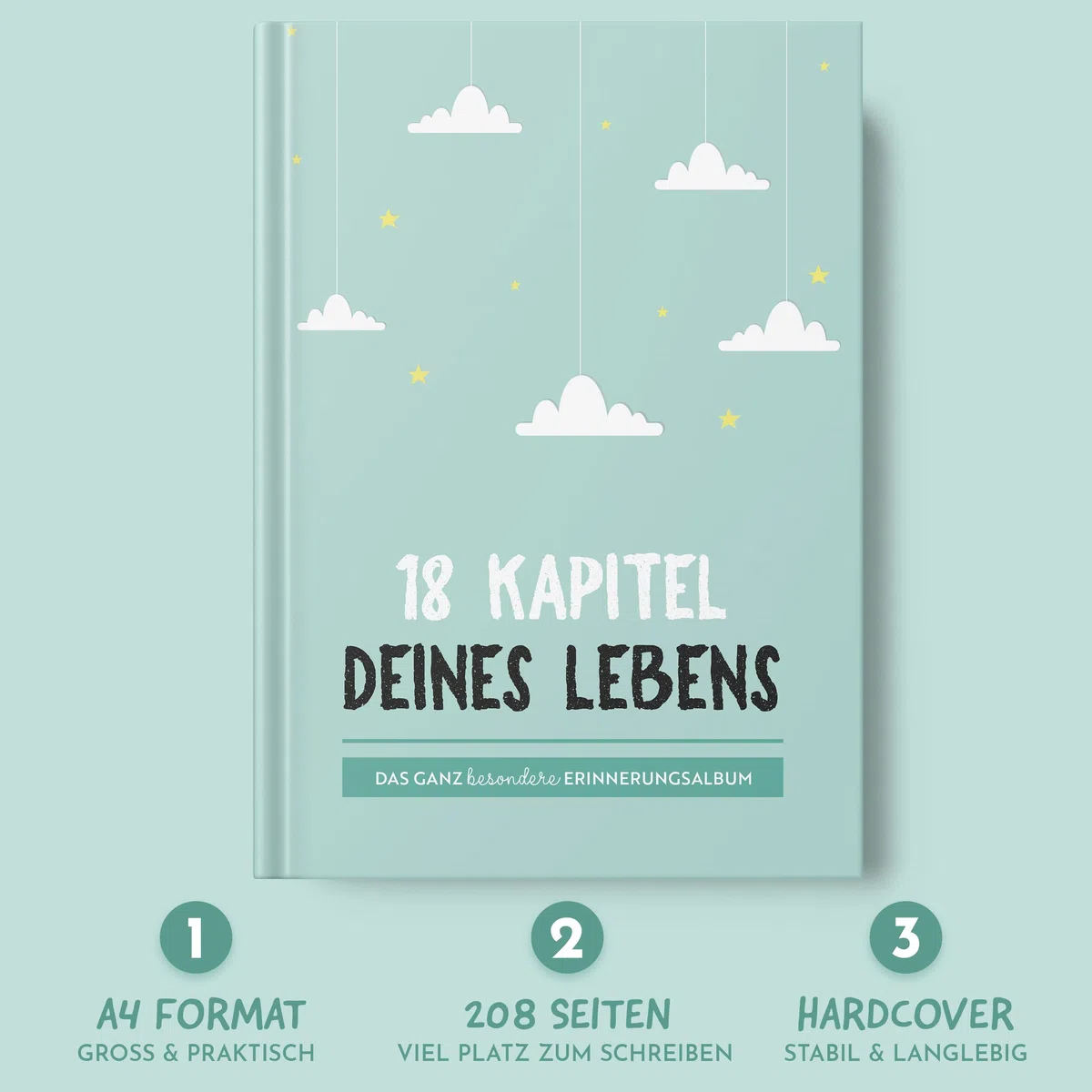 Erinnerungsalbum zum Ausfüllen für unvergessliche 18 Jahre - wundervolle Erinnerungen festhalten - DIN A4 & 208 Seiten - von Sophies Kartenwelt