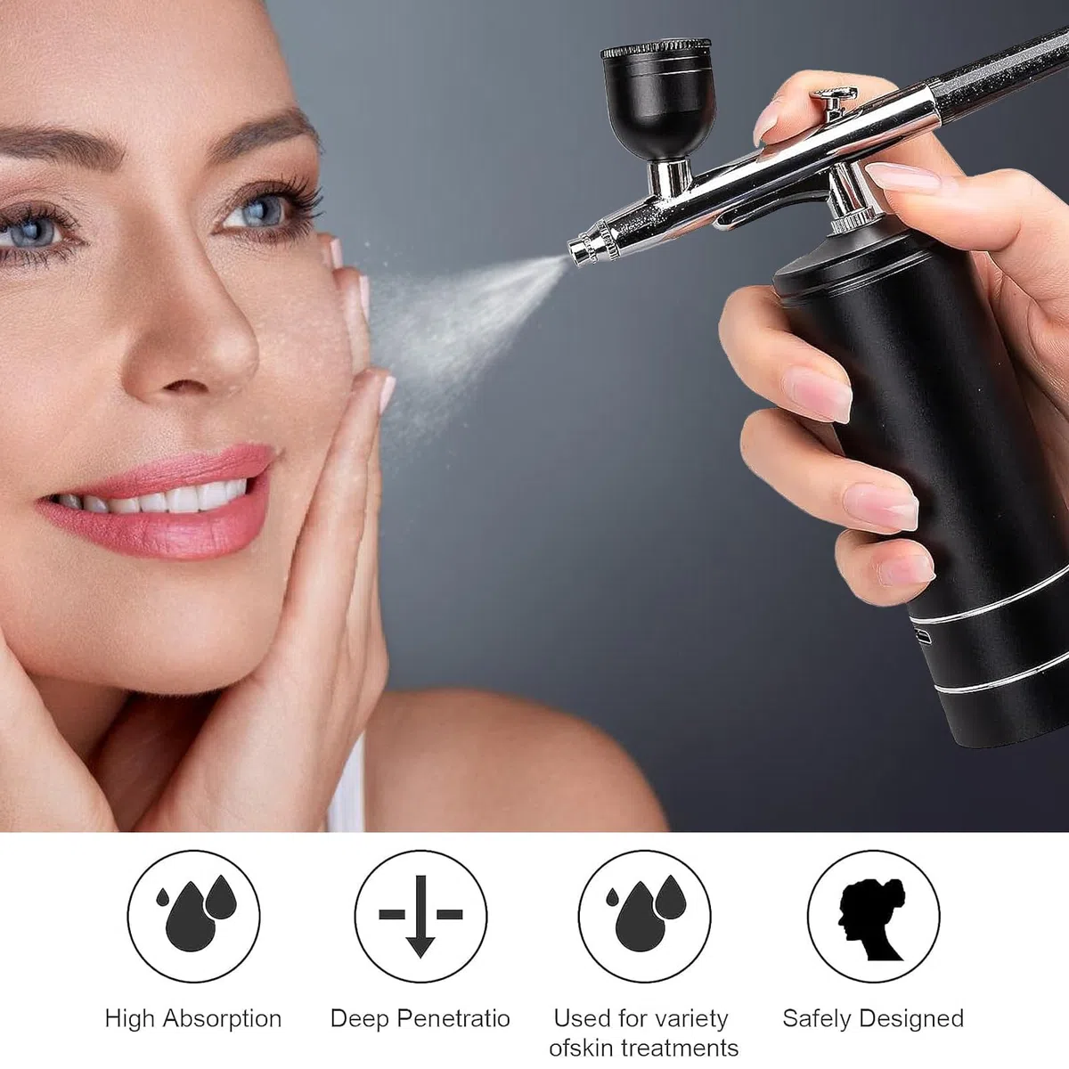 Airbrush Set Mit Kompressor,Wiederaufladbare Airbrush,Tragbare Air Brush Kompressor-Set,Wireless Airbrush Set For Makeup,Kuchendekoration,Nail Art,Tattoo-Modellierung,Wiederaufladbar