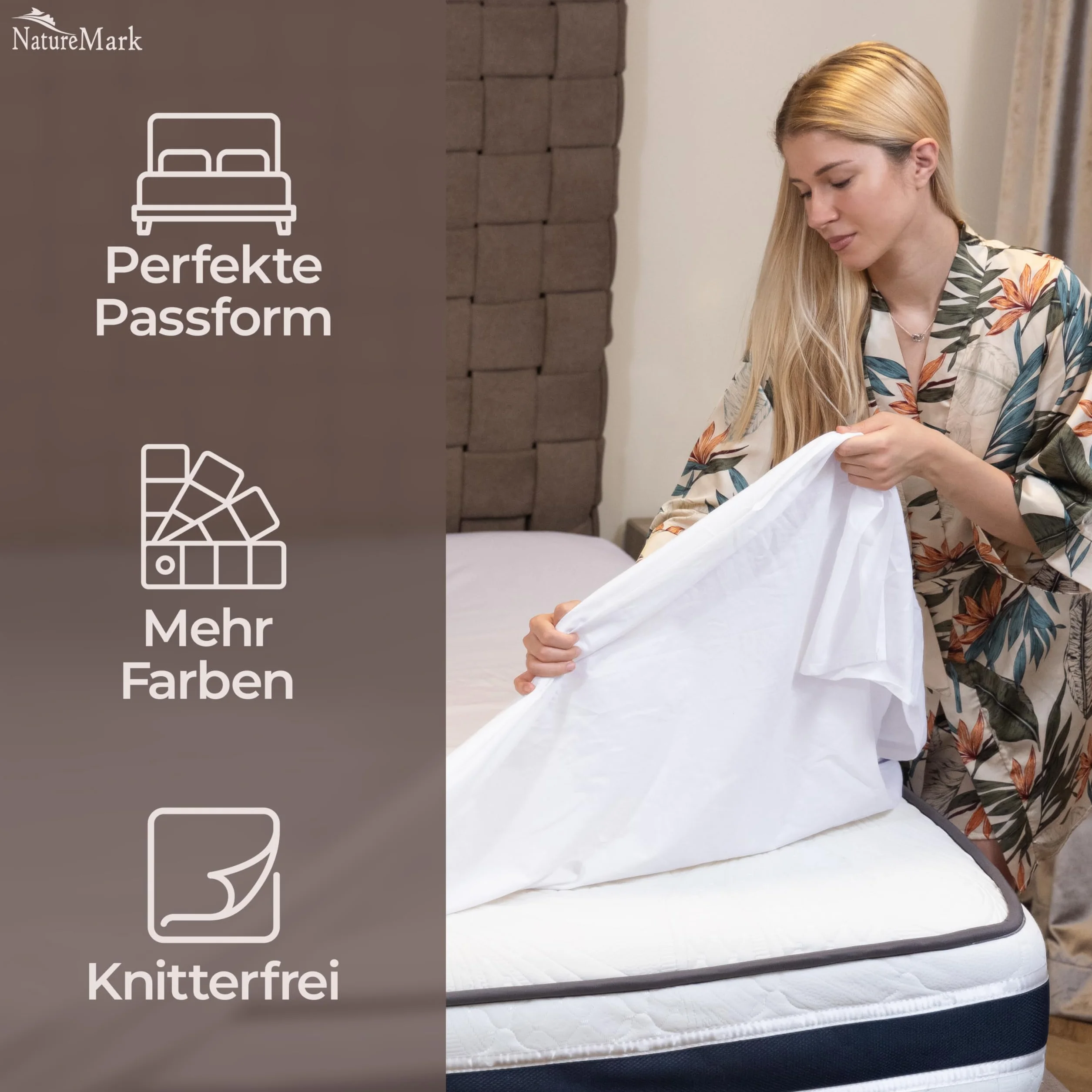 Green Mark Klassische Bettlaken – 2er Set Flache Laken aus 100 % Baumwolle, ohne Gummi, hautfreundlich, pflegeleicht, bei hohen Temperaturen waschbar - Weiß - 150 x 250 cm
