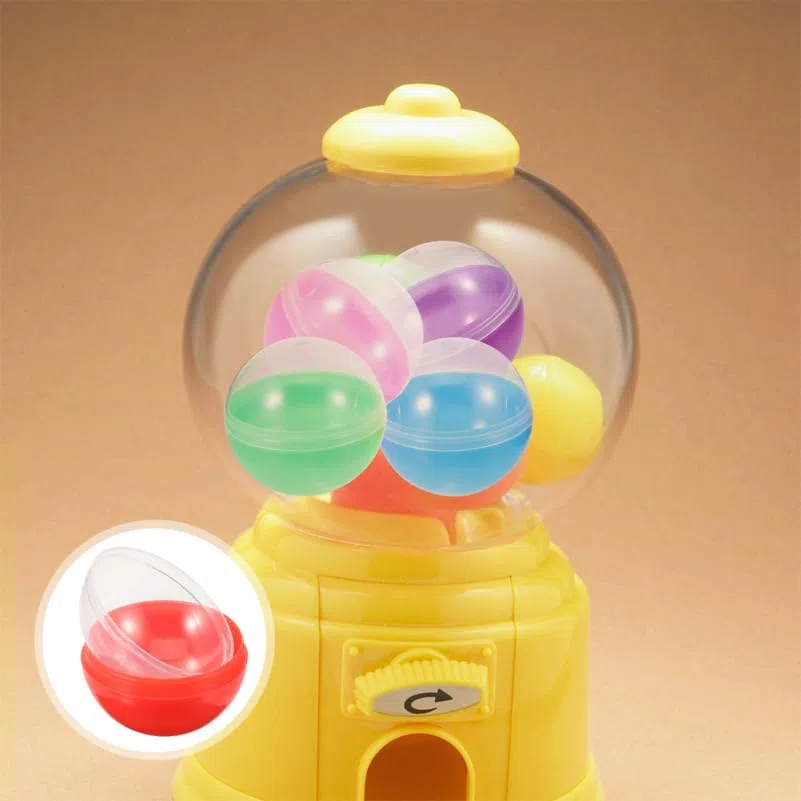 Gatuida Kleine Runde Kapseln: 100 Stück Leere Klare Farbige Kapseln Kaugummiautomat Füllung 45mm Plastikkugeln zum Befüllen für Weihnachten Spielzeugkapseln und Partygeschenke
