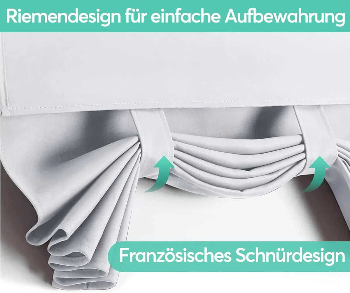 Verdunkelungs Türvorhang 86x173cm, Französische Türvorhänge ohne Bohren zum Kleben mit Haltebändern, Blickdicht für Privatsphäre, Lichtsteuerung ＆Thermische, Hellgrau, 1 Paneel
