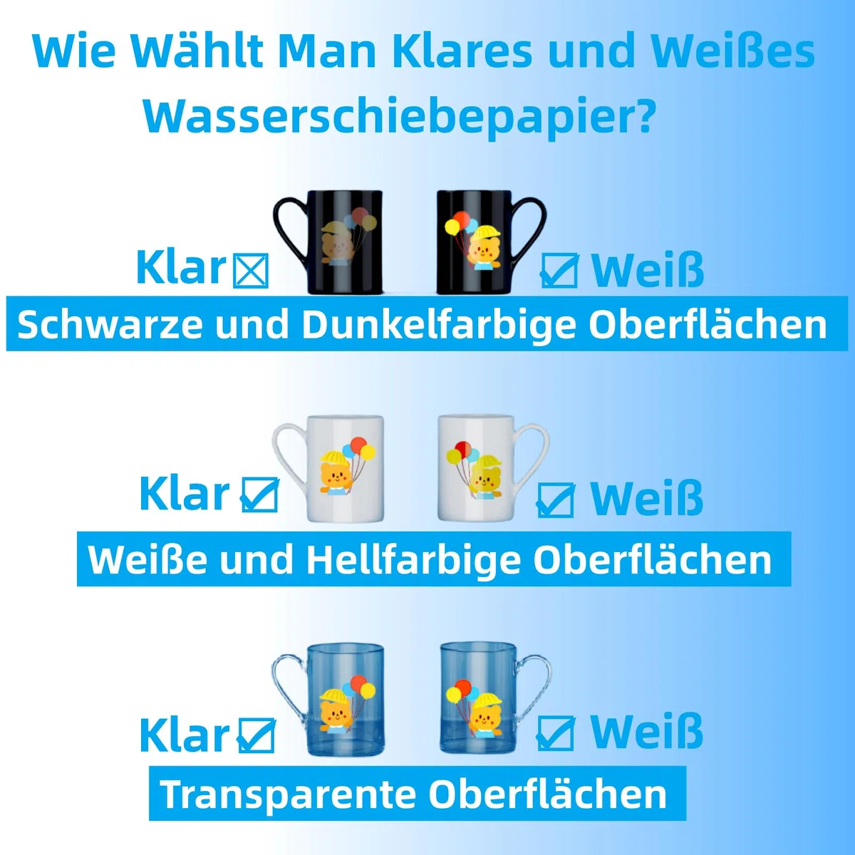 Wasserschiebefolie für Tintenstrahldrucker & Laserdrucker, Transparent Wasserschiebefolie Kerzen Wassertransferdruck Folie, 15 X A4 DIY Druckbar Kerzentattoos Transferpapier für Helle Farbe Tassen