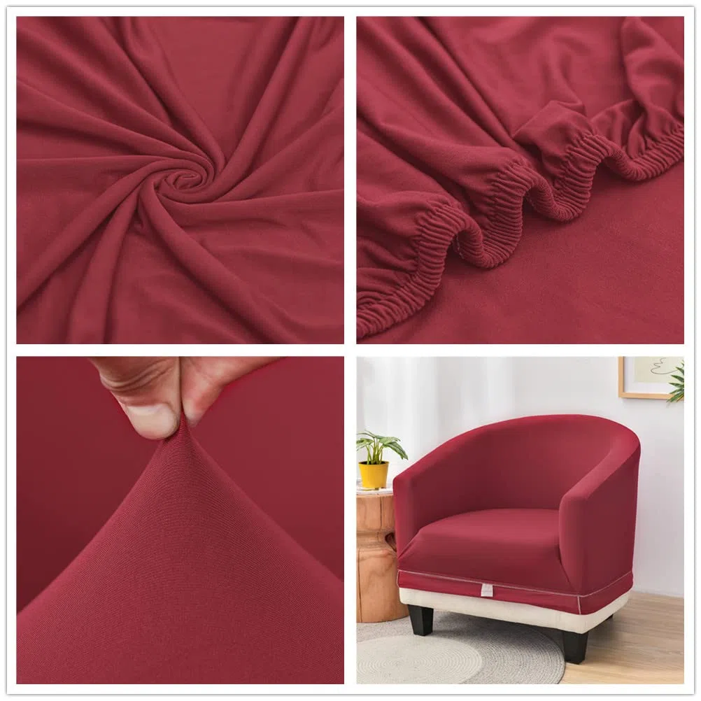 Highdi Sesselschoner Elastisch Sesselüberwurf, Einfarbig Modern Club Chair Stretch Sesselhusse, Universal Sofabezug für Einzelsofa, Clubsessel, Cocktailsessel (Rot)